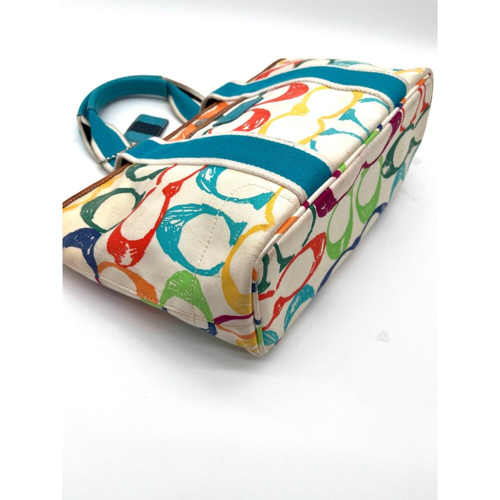 Coach Vintage Y2K Hampton Scribble Signature Tote Bag, Rainbow Multicolor - Picture 11 of 13
